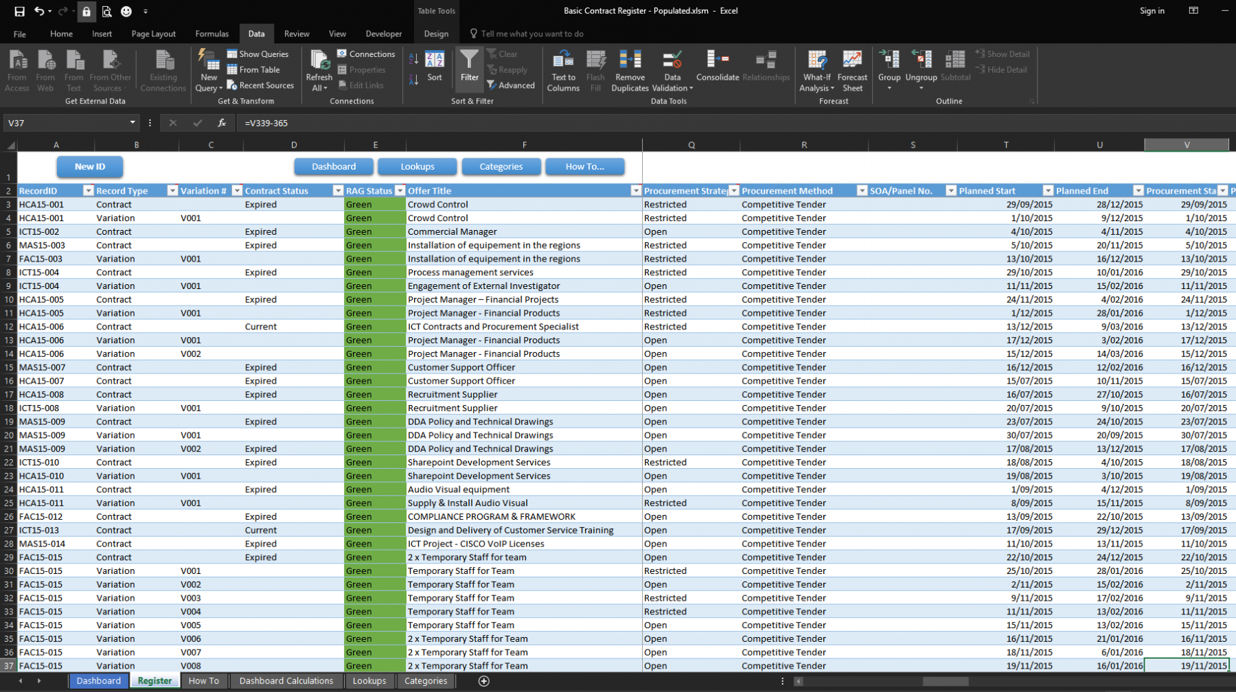 Basic XL Contracts Register - Image 2
